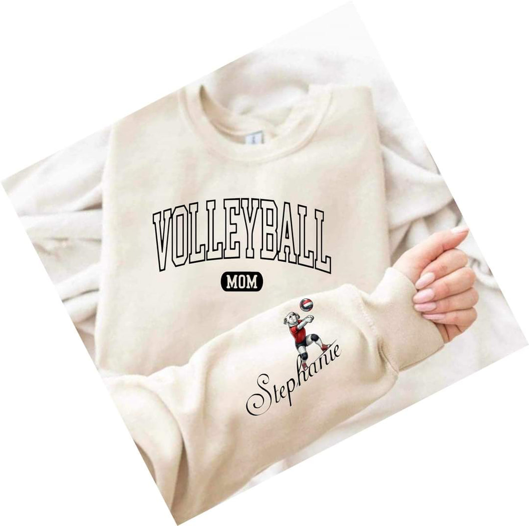 Volleyball Mom shirt bulldog sleeve - Marcum Custom Graphics