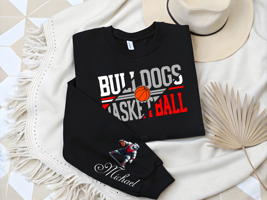 Basketball personalized shirt bulldog sleeve