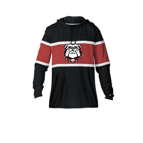 Bulldog Block Hooded Tshirt or Fleece Hoodie