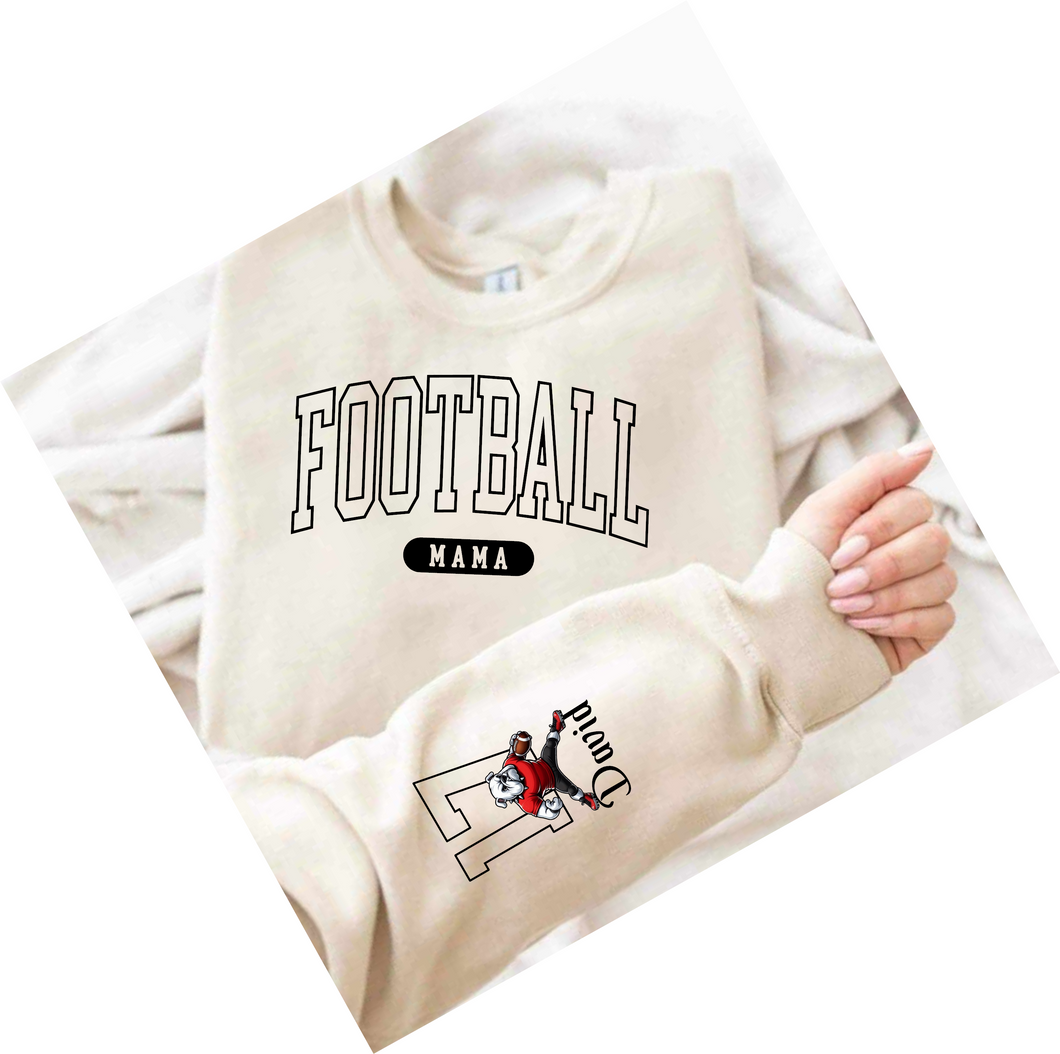Football Mom shirt bulldog sleeve - Marcum Custom Graphics