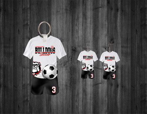 LC Bulldogs Soccer earrings, keychain or bagtag