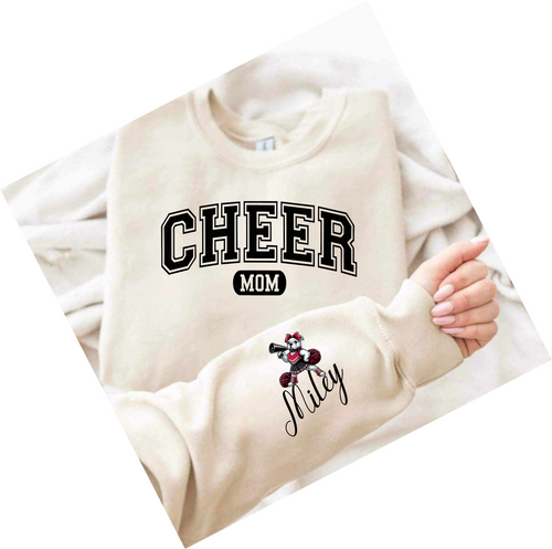 Cheer Mom shirt bulldog sleeve - Marcum Custom Graphics