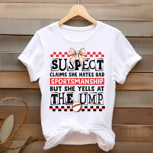 Funny Baseball/Softball suspect tshirt - Marcum Custom Graphics