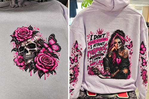 Respect skull and butterfly hoodie