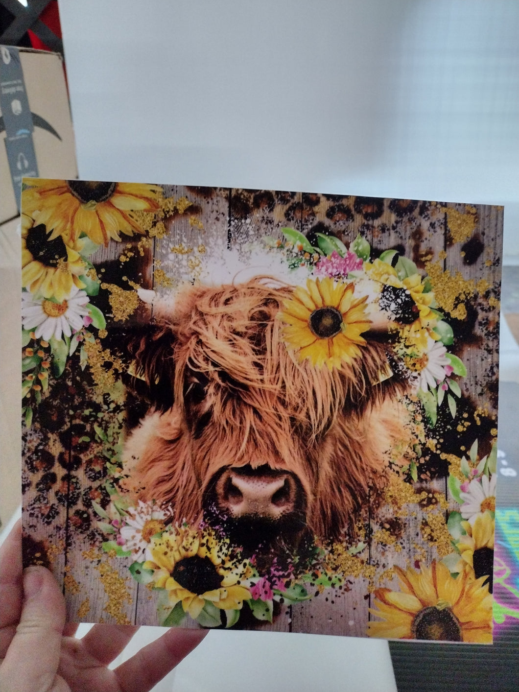 Sunflower Heifer tumbler wrap - Marcum Custom Graphics
