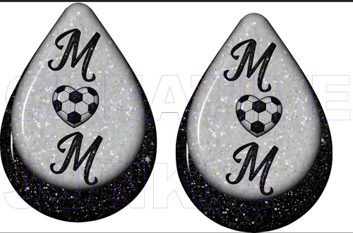 Soccer teardrop earrings