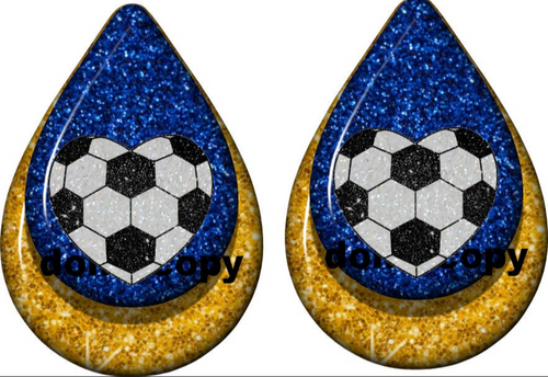 Soccer teardrop earrings