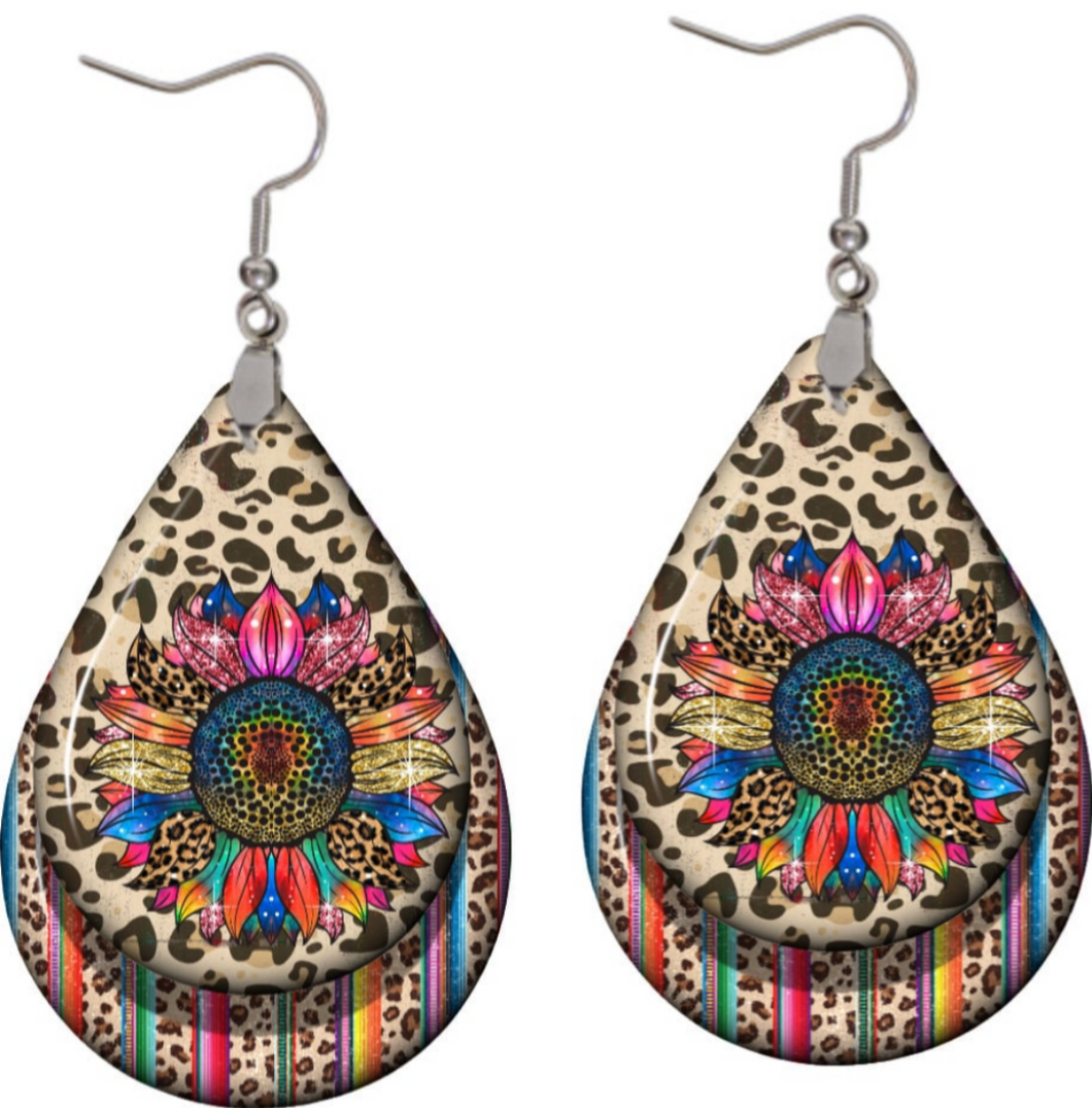 Colorful teardrop earrings