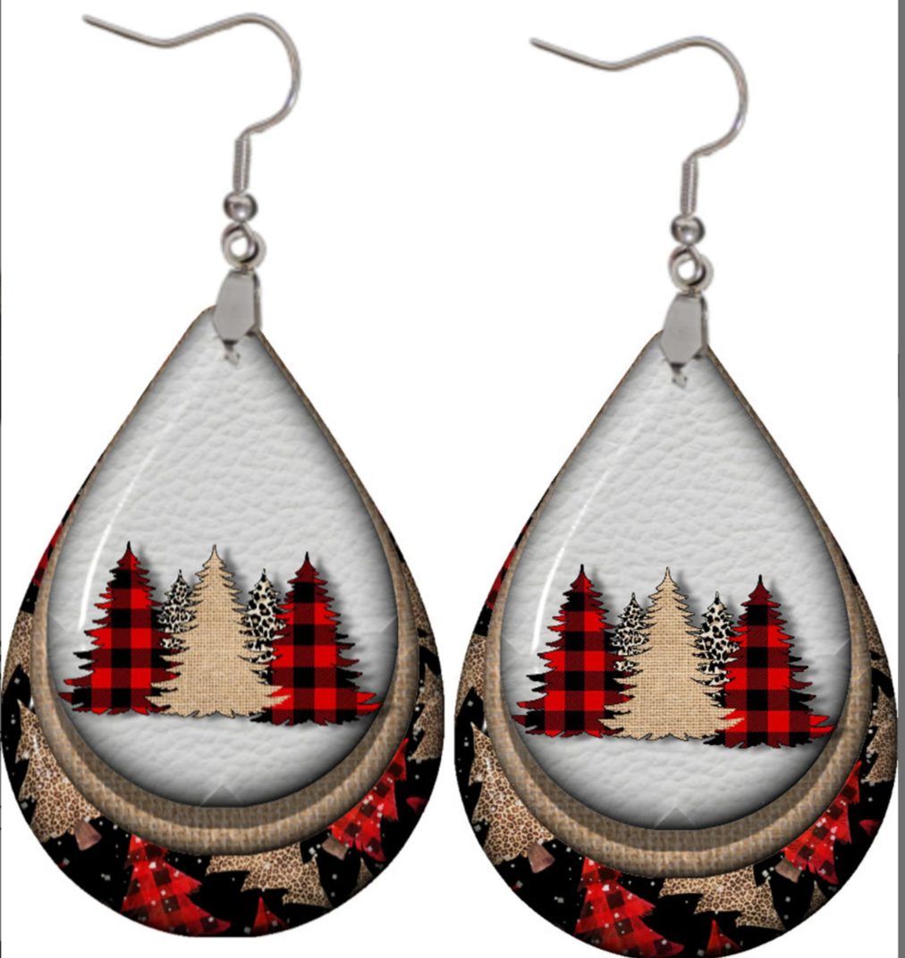 Christmas Tree teardrop earrings