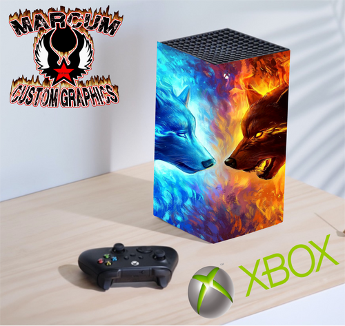 Wolf Fire and Ice  xbox skin - Marcum Custom Graphics